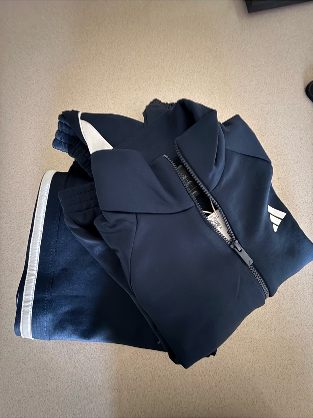 adidas Navy Track Jacket and Pants with White Accents
